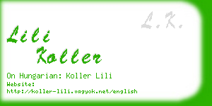 lili koller business card